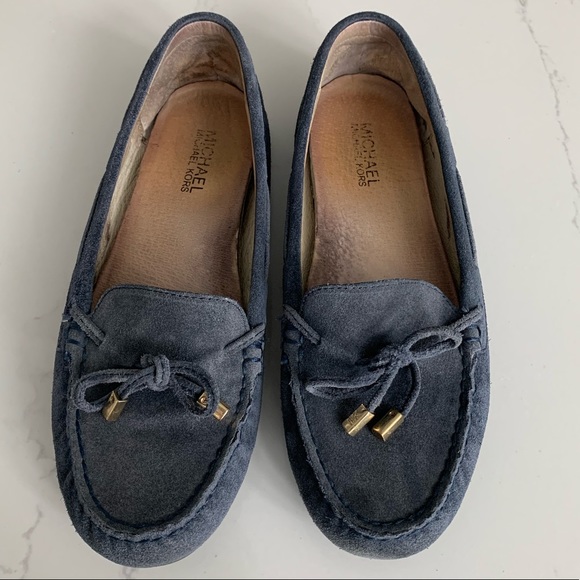 Michael Kors Navy Suede Loafers - Picture 2 of 6